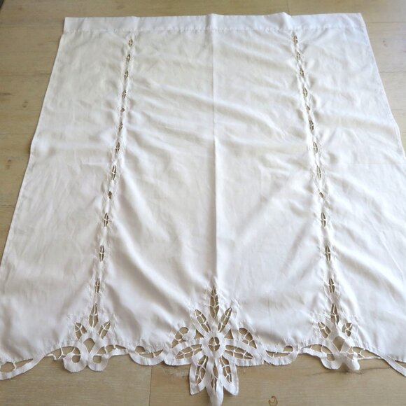 Mainstay White Tiers-Battenberg Curtain Panel 30" W x 36" L One Panel - Picture 4 of 7